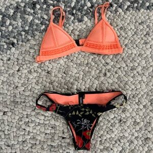Neoprene triangle bikini.